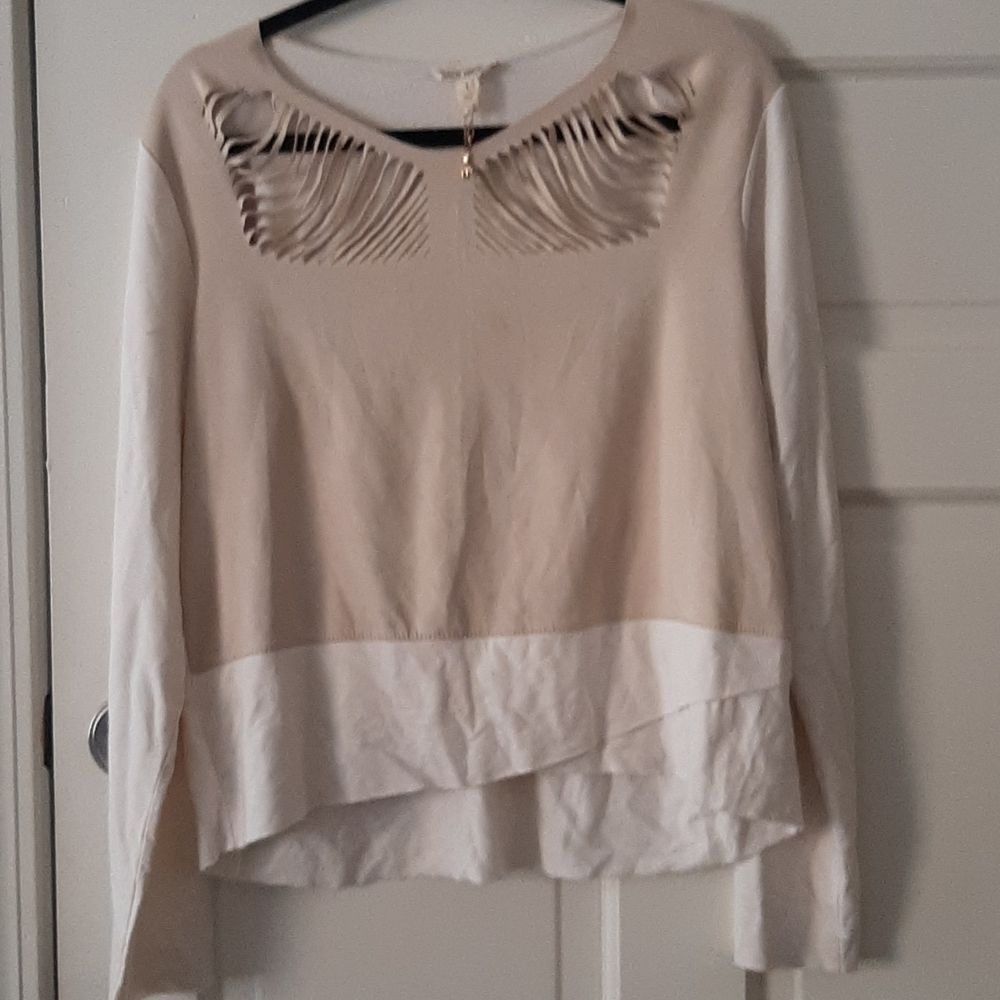 VGUC Liberty Garden anthropologie faux suede cutout top